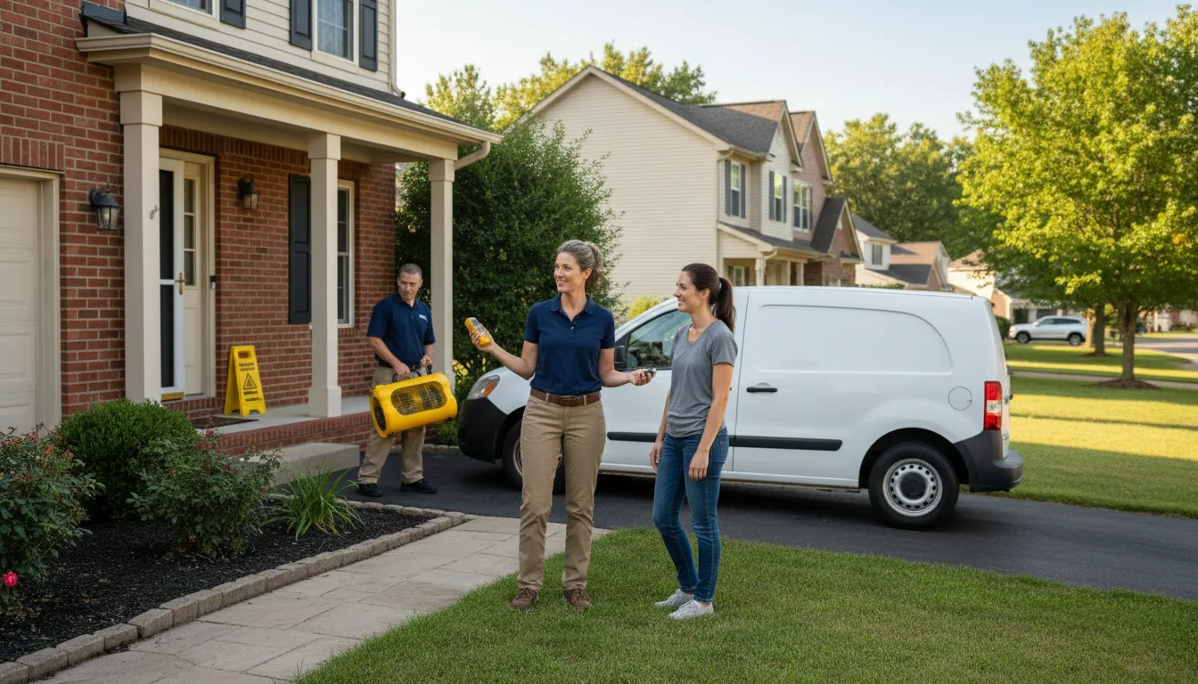 Residential water damage restoration in Stoy, IL
